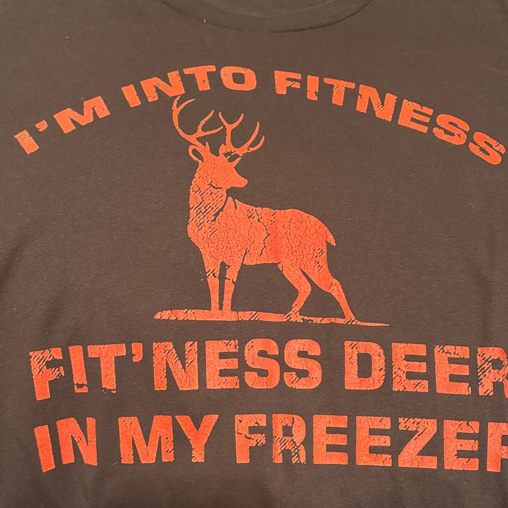 Gray T-Shirt with orange Deer Graphic